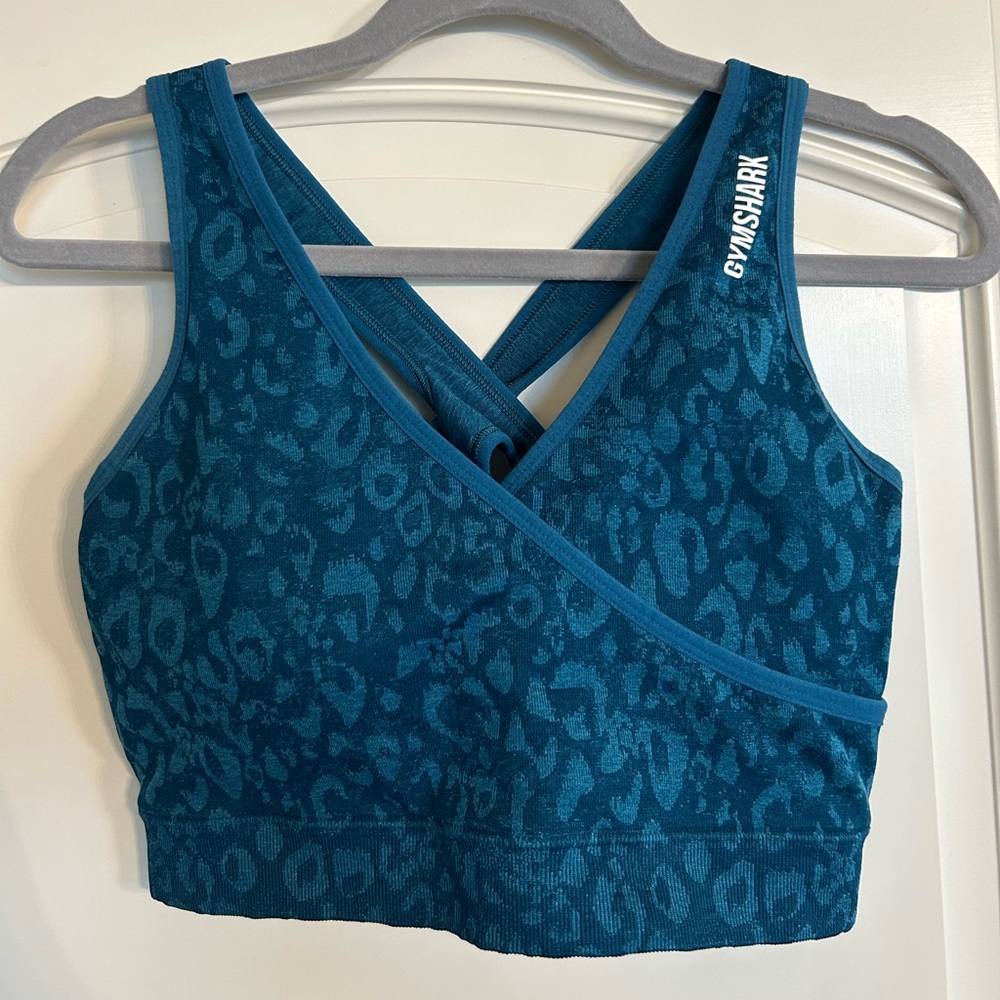 Gymshark Blue Leopard Sports Bra